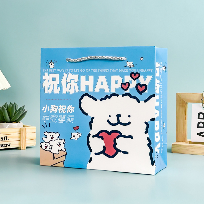 Bolsa de papel de cartón blanco engrosada y respetuosa con el medio ambiente portátil, pastel de luna de té, bolsa de embalaje de regalo de alta gama, bolsa de regalo de ropa, venta al por mayor transfronteriza