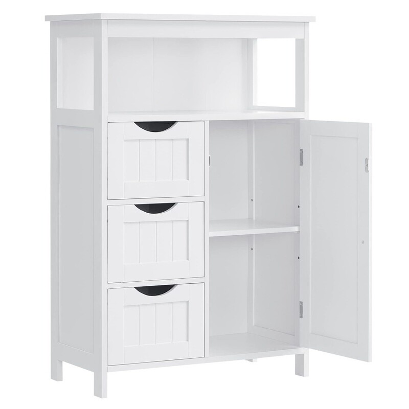 Bathroom floor storage cabinet, bathroom storage unit with 3 drawers, bathroom cabinet free-standing