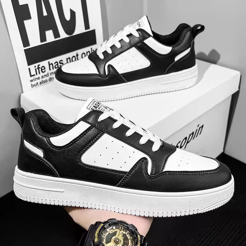 Zapatos de primavera para hombres, nuevos zapatos blancos transpirables, estudiantes masculinos, zapatos deportivos de plataforma de todo fósforo de tendencia coreana, zapatillas de deporte casuales