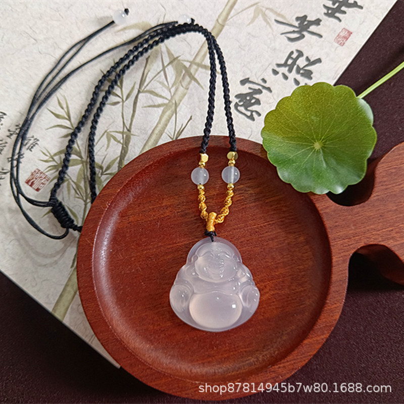 고빙백옥수 부처님 양면공(30*30mm) 1호 검정줄 포함