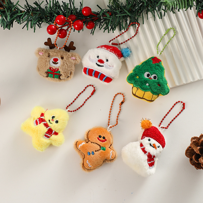 Creative Cartoon Christmas Plush Pendant Toy Doll Keychain Pendant Cute High-Value Bag School Bag Pendant