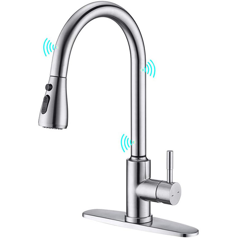 Smart touch 304 stainless steel kitchen hot and cold water faucet induction stretch anti-splash faucet dishwasher full figure