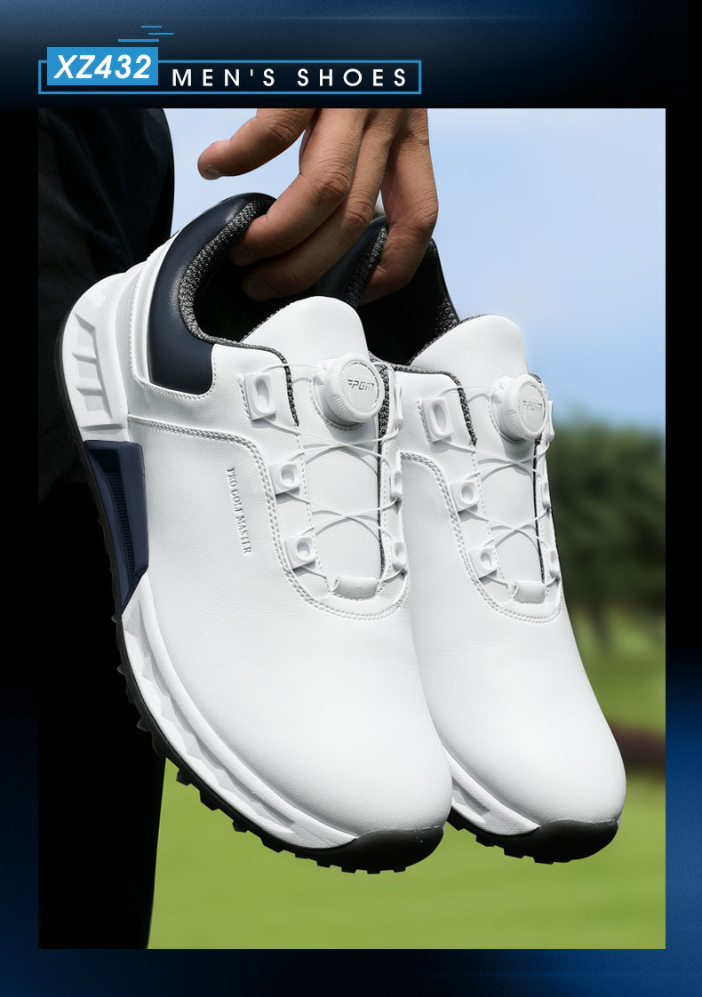 Giày Golf PGM Nam Đệm Phục Hồi Cao Su Núm Dây Chống Thấm — Màu xanh sáng-[đệm đàn hồi/gai chống trượt được cấp bằng sáng chế/siêu chống thấm nước] XZ432 chi tiết 10