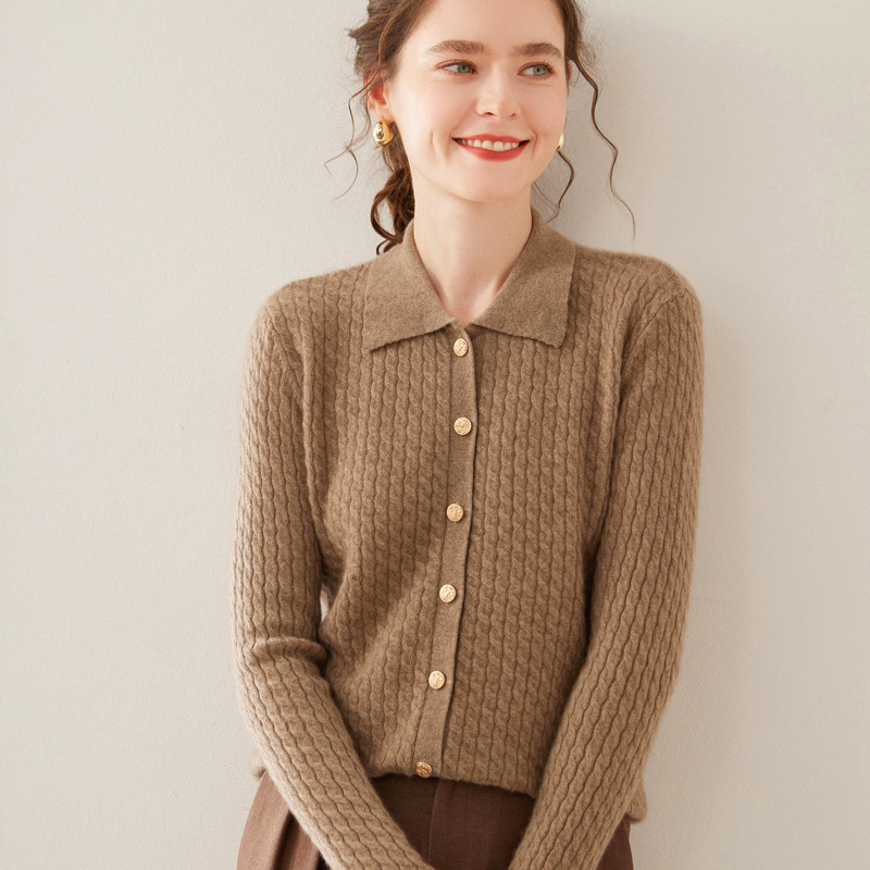 Spring demi-season woolen cardigan