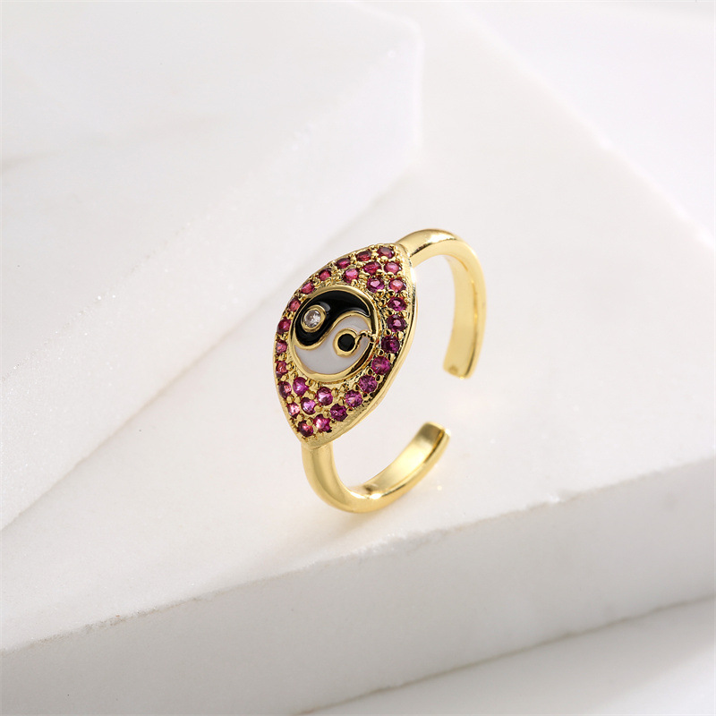 Lady Geometric Copper Zircon Open Ring 1 Piece