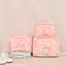 现货可爱猫猫狗狗系列旅行分装收纳袋行李箱衣服鞋子整理袋三件套