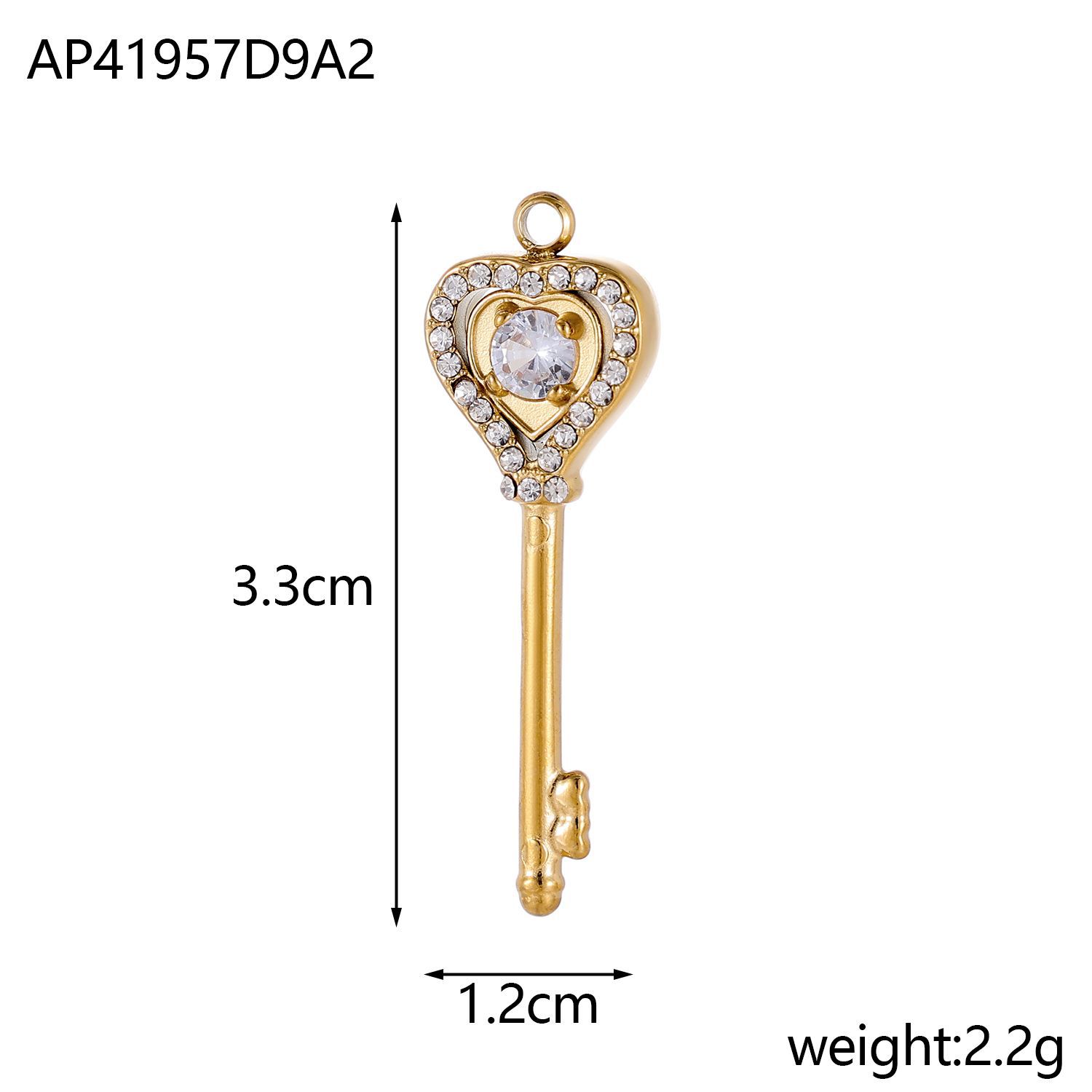 1g Weight Pendant Jewelry Making Type DIY Ornament Accessories Classification 1 Piece Quantity 304 Stainless Steel Material Key Pattern All Seasons Season Inlay Design Vacation, Classic Style Style 1 Piece 304 Stainless Steel Key Pendant 8