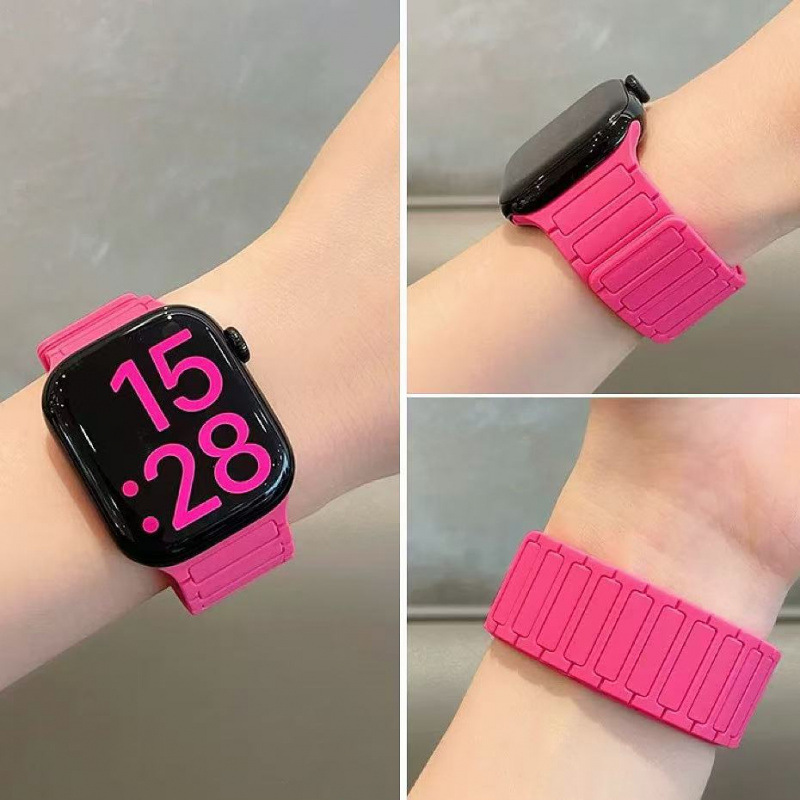 Suitable for Applewatch Apple Watch S10 Strap Magnetic Iwatch98765Se Sports Silicone Strap