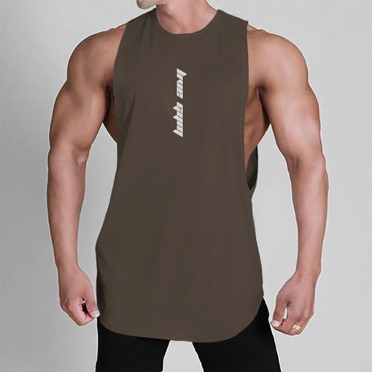 Ärmelloses, übergroßes Sport-Tanktop für Herren im Sommer und Jugend, trendige Herrenmarke, große, geteilte Ärmel_voghion.com