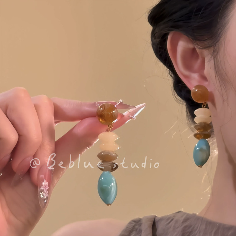半岛轮廓_新中式复古耳环女简约小众独特耳钉高级感气质精致耳饰|undefined
