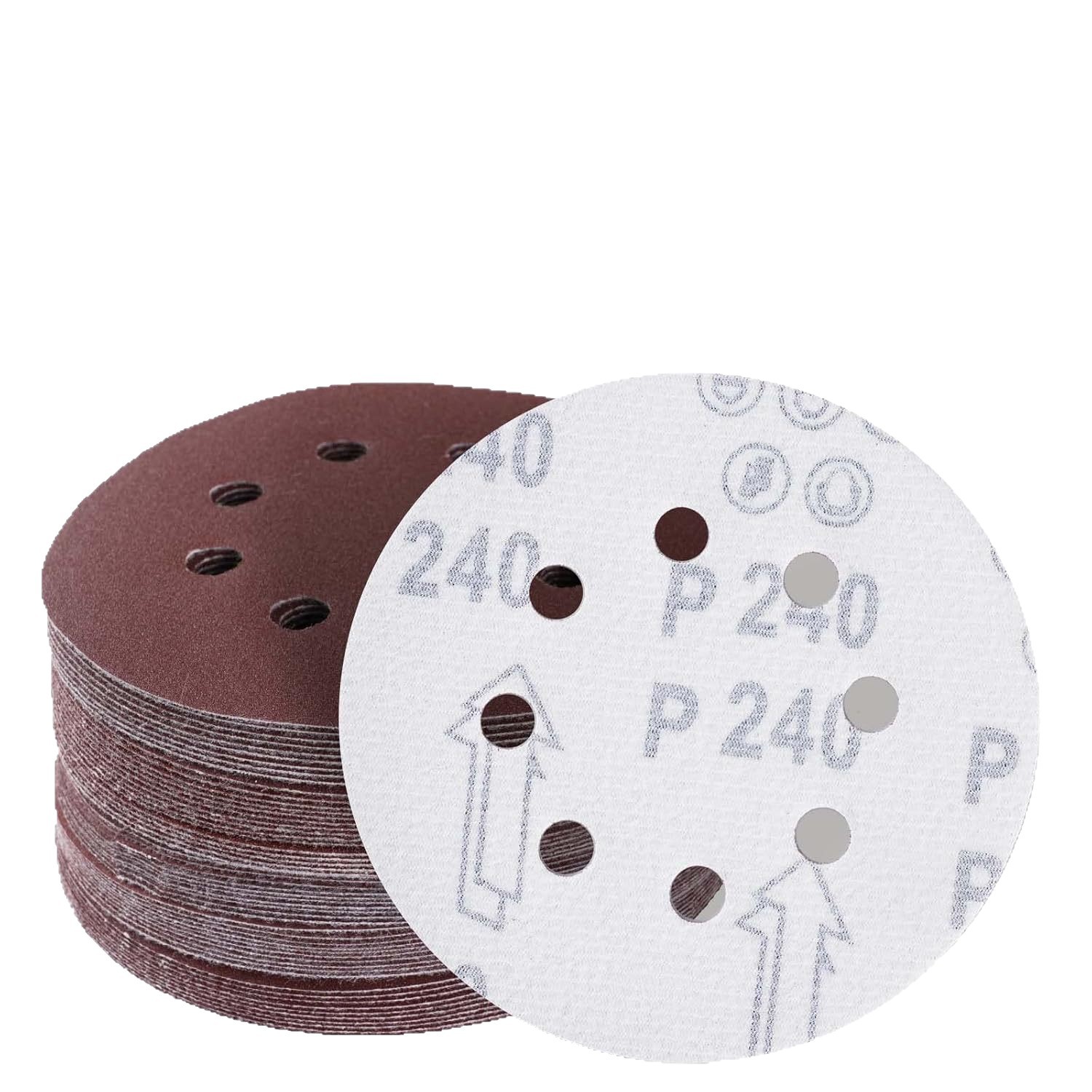 Disco de papel de lija 125MM hoja cepillada 5 pulgadas 8 agujeros disco de terciopelo pulido en seco hoja de papel de lija autoadhesiva disco de flocado fábrica de arena