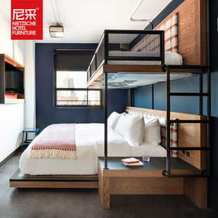 HPL fireproof board furniture hotel room bed hotel suite standard room full set of furniture to be customized