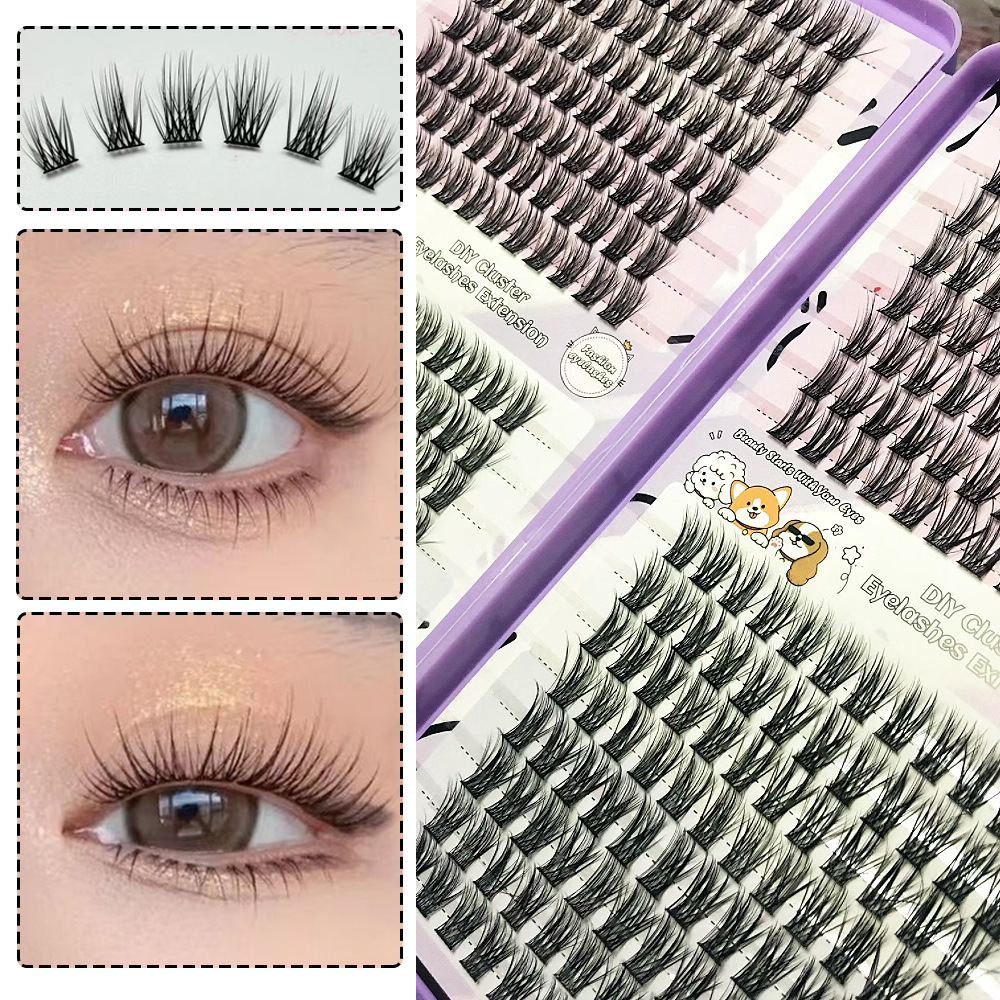 Serie de pestañas postizas transfronterizas Libro de pestañas de comercio exterior Pestañas postizas en inglés completas Pestañas postizas de gran capacidad, pelo segmentado de un solo racimo