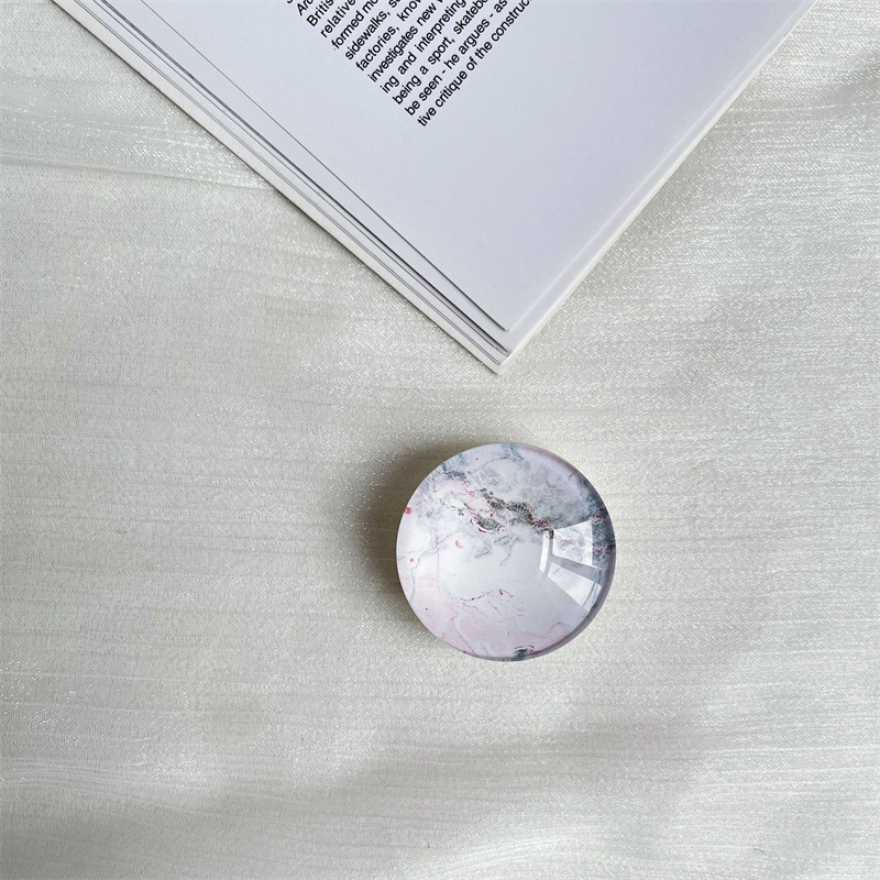24g Weight Mobile Phone Universal Applicable Brands Airbag Bracket Classification Glass Material Marble Pattern Chinoiserie, Simple Style Style Marble Glass Chinoiserie Simple Style Mobile Phone Universal Airbag Bracket 9