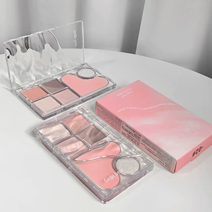 Eyeshadow Palette Gege bear, complex multi-shade set with highlighter and matte blush, reusable