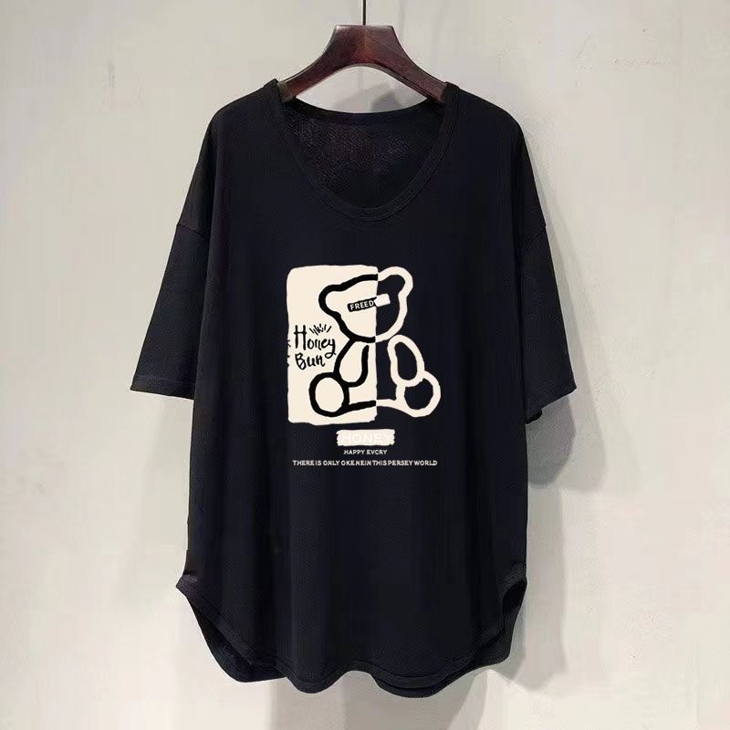 ファットmm 150kg ゆったり大きいサイズ ミドル丈 UVカラー 半袖 Tシャツ レディース 夏新作 韓国版 痩身お腹カバートップ|undefined