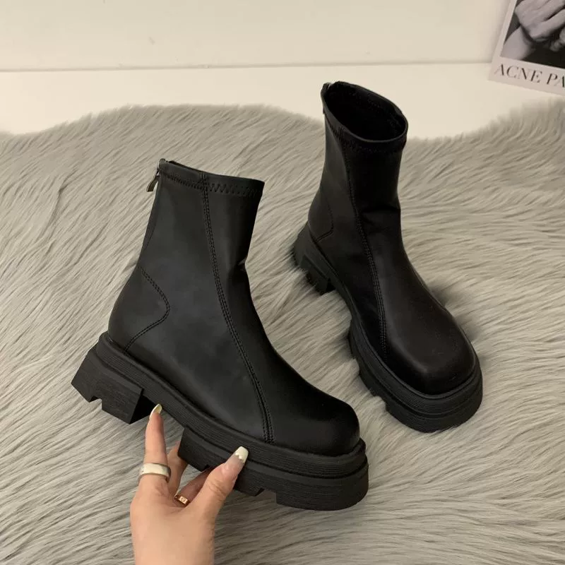 Martens, белые туфли на платформе, высокие низкие сапоги, стиль Chanel, корейский стиль