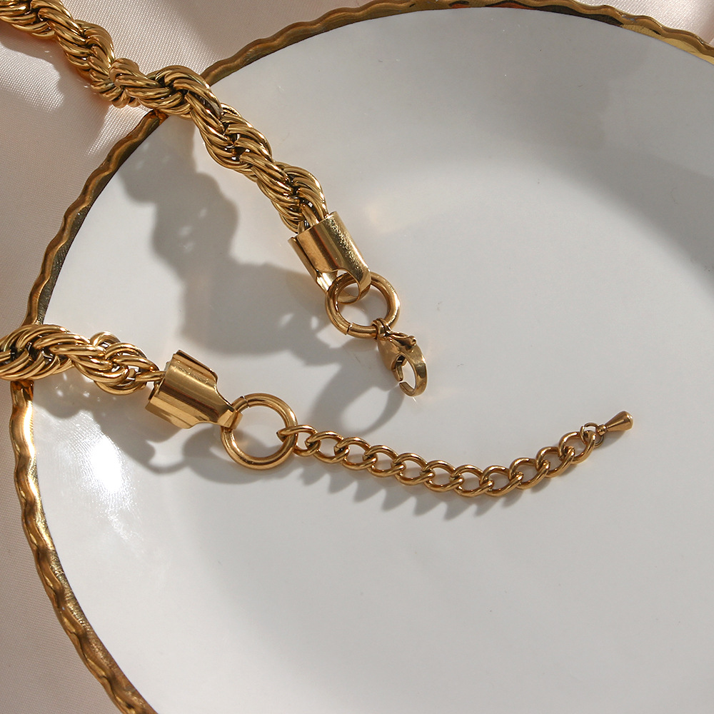 Simple Style Twist Stainless Steel Necklace Plating Stainless Steel Necklaces_colorza_6