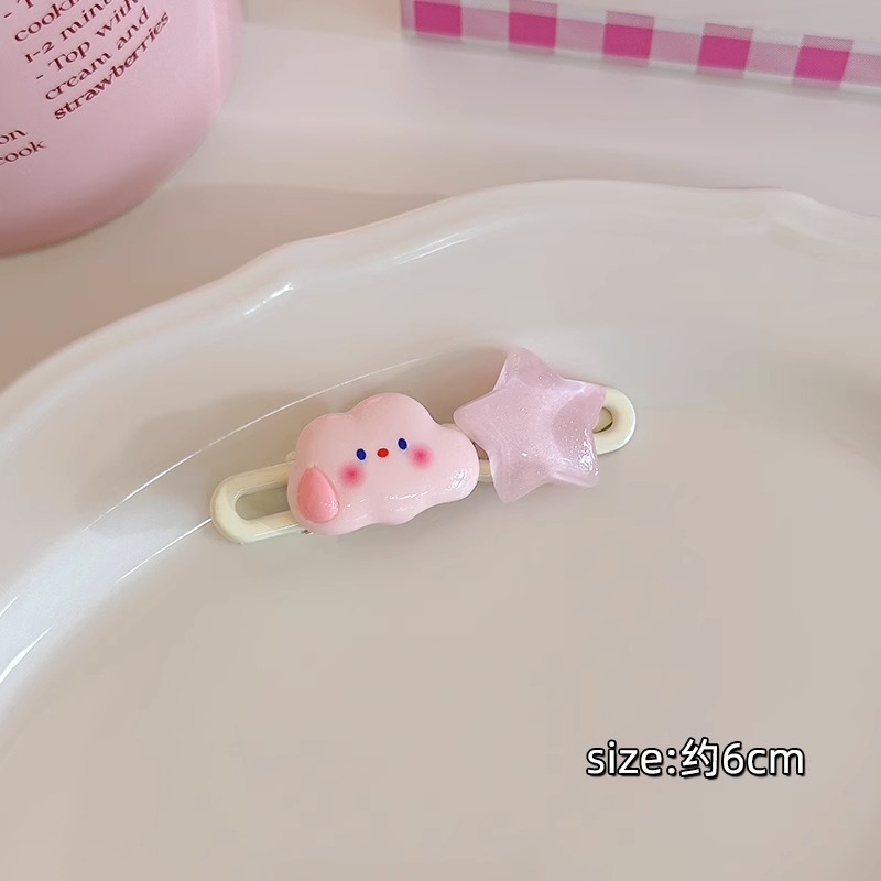 Pinza para el cabello de dopamina sin costuras de color caramelo clip lateral femenino flequillo clip para el cabello roto tocado clip de pico de pato y2k horquilla de una palabra