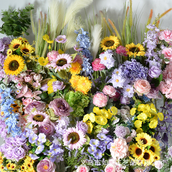 Simulation flower Monet garden style series wedding hall road lead…