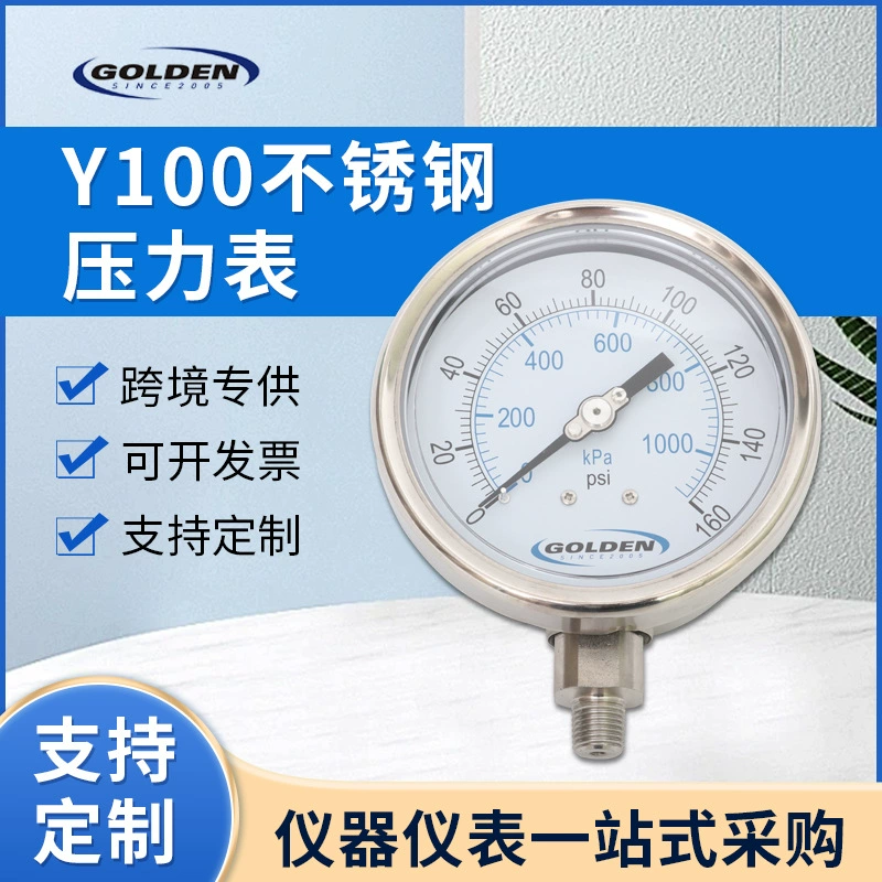 Y100 манометр из нержавеющей стали 100MM манометр из нержавеющей стали LF-400SS-4L