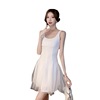 Sleeveless vest， small white dress， princess mesh fluffy dress