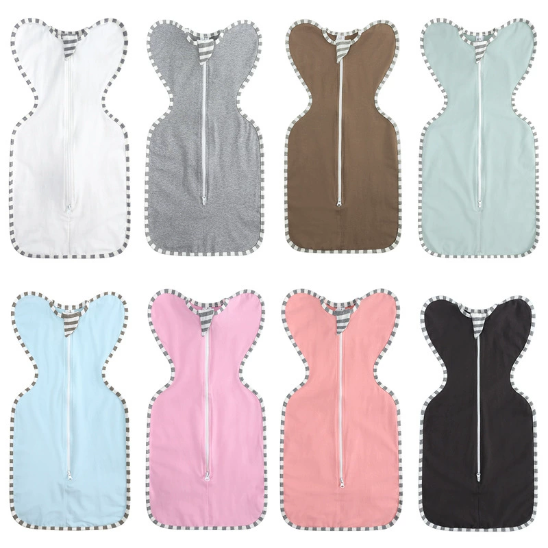 Infant sleeping bag surrendered and breathable newborn solid color spring and summer anti -kick was baby