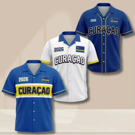 Curacao 26 Hawaiian Shirt Aloha Button-Up Top Football Fan Jersey Men's Beach Party Shirt