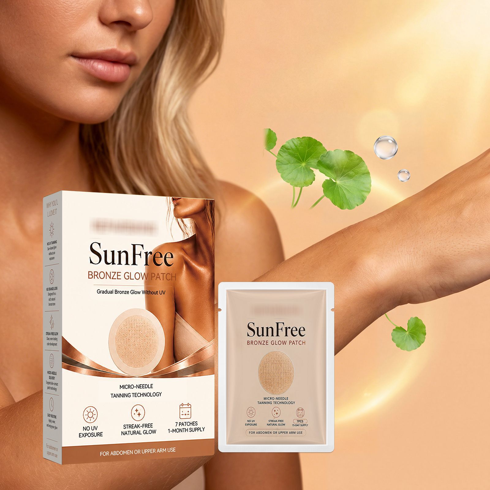 Tanning Care Patch, Gentle Formula, Lightweight, Breathable, Natural Fit, Non-Sticky, Summer Beach Tanning Aid Patch