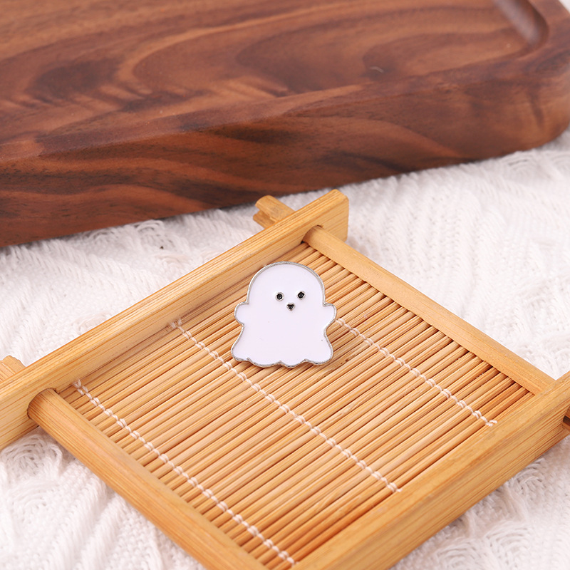 Fashion White Alloy Cartoon Ghost Paint Brooch