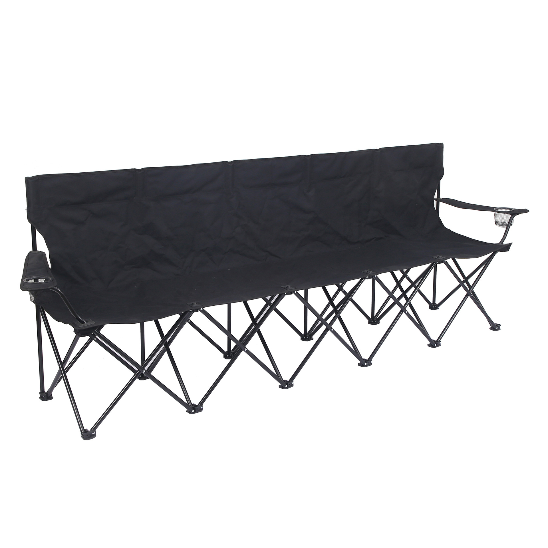 Silla plegable para exteriores multijugador de nuevo estilo, tela Oxford, fila horizontal fija, silla trasera para seis personas, silla de playa para acampar de picnic al por mayor