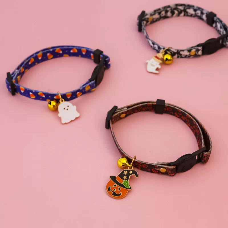 Амазонка для домашних животных колокольчик ошейник кошка собака Хэллоуин декоративный ошейник Регулируемая защитная пряжка ожерелье