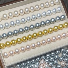 仿施家珍珠散珠手工diy饰品项链吊坠耳钉戒指水晶半孔玻璃珠配饰