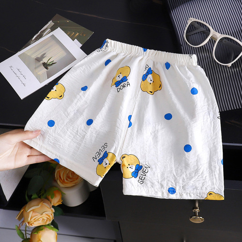 Children's shorts summer new boys' sports pants Korean style girls' casual pants five-hole pants summer children's clothing wholesale