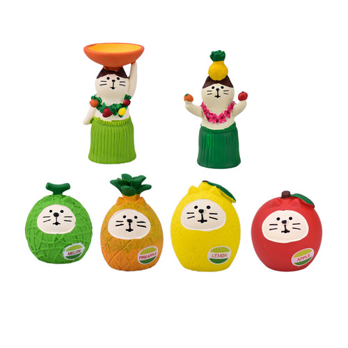 Zakka Fruit Cat Series Hula Cat Storage INS Creative Gift Miniature Scene Ornaments