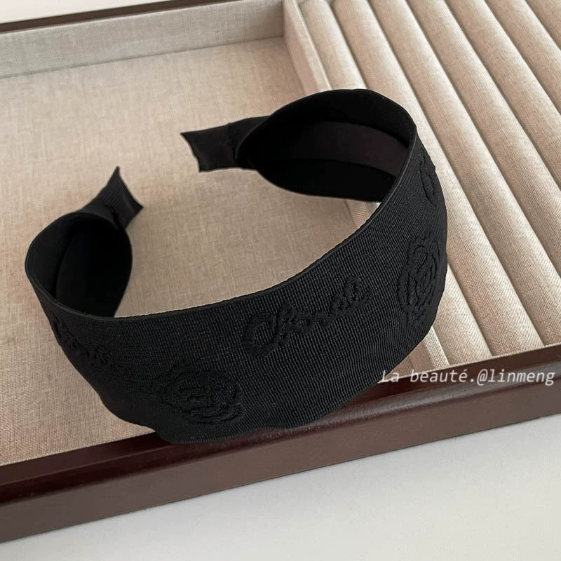 Ободок (стиль Chanel) — черная лента и широкий палитра цветов, элегантный корейский дизайн