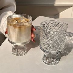 观山杯ins风玻璃杯轻奢高级感水杯家用果汁杯高脚杯子礼品批发