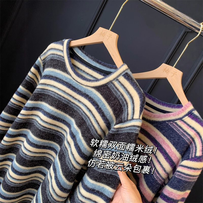 Soft and Waxy Double-Sided Glutinous Rice Velvet! Feels Like Dense Cream Velvet! Like Being Wrapped in Clouds, Warm T-Shirt for Women, New Winter 25 Soft and Waxy Double-Sided Glutinous Rice Velvet! Feels Like Dense Cream Velvet! Like Being Wrapped in Clouds, Warm T-Shirt for Women, New Winter 25