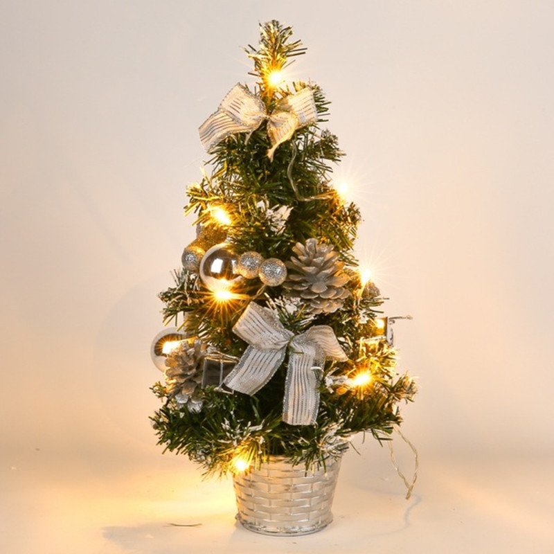 Luxury Gold Christmas Desktop 40CM Dining Table Decorative Lamp ins New Year Decoration Premium Mini Tree_voghion.com