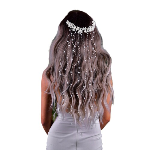 Youlapan bridal hair accessories for women hand-woven wavy hair accessories accessories pearl tassel hair comb HP600