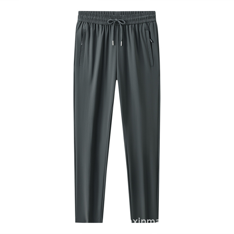 2026 Men's Quick-Dry Pants Summer Thin Ice Silk Outdoor Sports Loose Elastic Casual Straight-Leg Jogger Pants