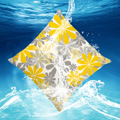 跨境亞馬遜防水枕頭套歐美戶外泳池靠墊套防油污印花BSCI亞麻抱枕