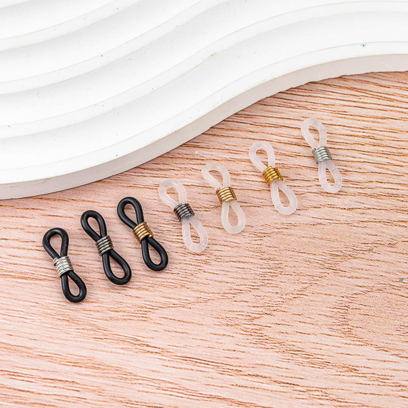 彩色8字眼镜圈眼镜链口罩绳防滑扣饰品配件透明硅胶眼镜扣连接扣