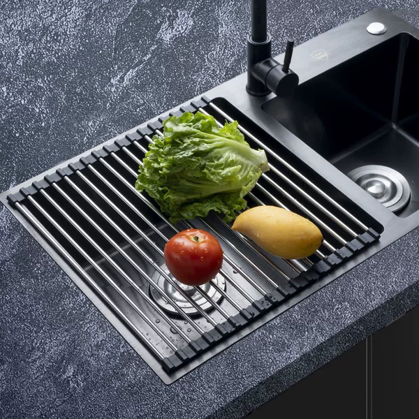 Stainless Steel Kitchen Supplies Folding Drain Rack Water Rack Sink Kitchen Storage Rack Vegetable Water Control Rack Dish Rack
