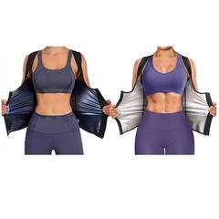 Women's Sweat Suit Running Fitness Zipper Backless Top Full Silver Sweat Suit Large Size Heavy Sweat Suit