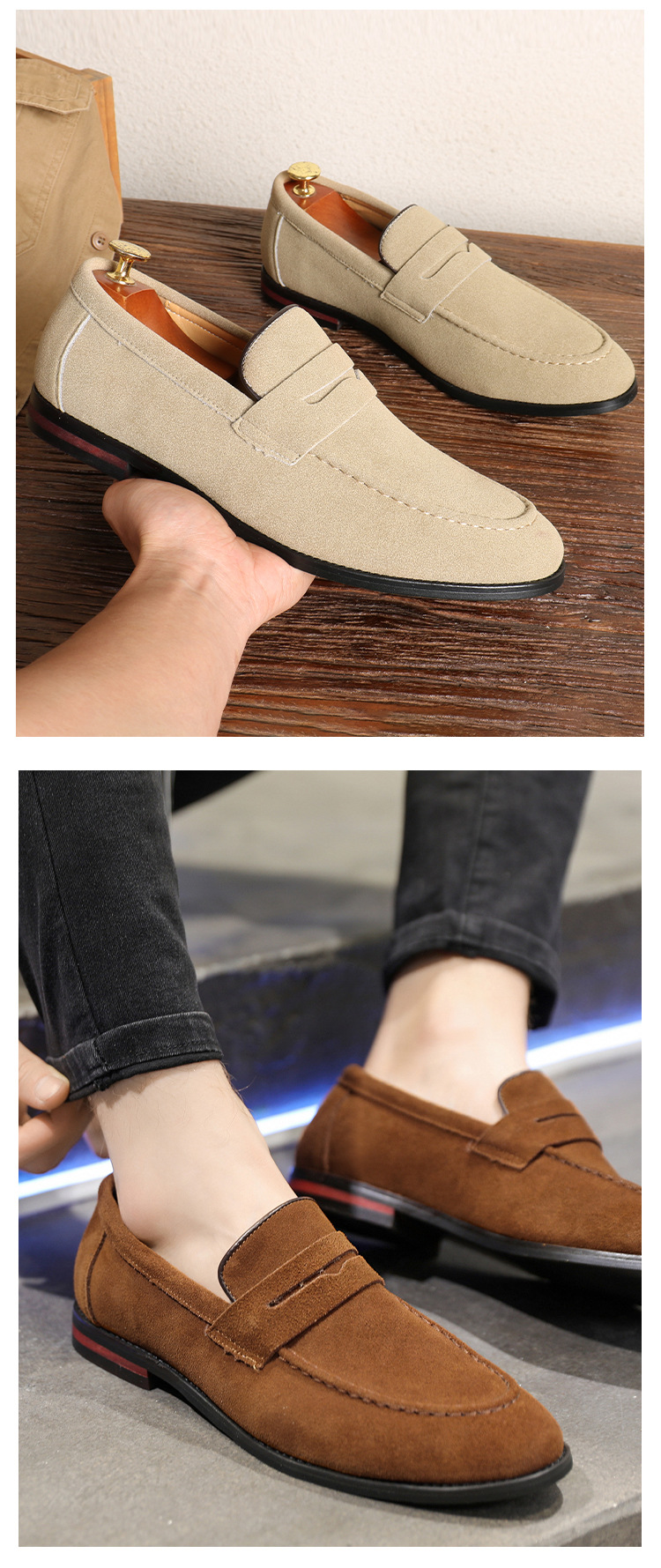 Versatile Loafers One Foot Stirrup Casual Soybean Shoes_voghion.com