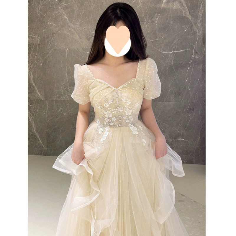 Принцесс ветром пушистый марлевый вечернее платье женский 2025 новый банкет 18-летний день рождения