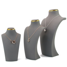 现货珠宝道具超纤材质吊坠项链架子人像脖子模特橱窗陈列颈模摆件