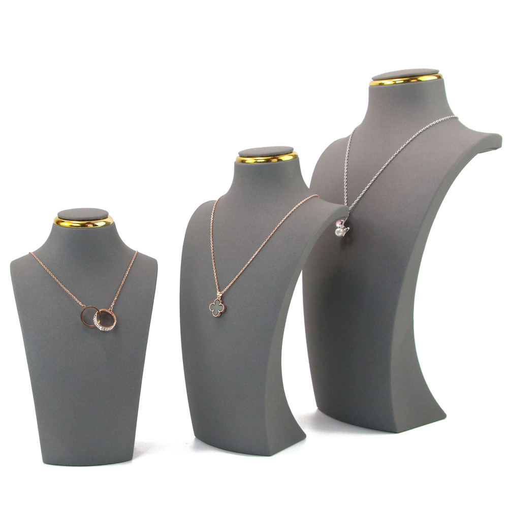 Jewelry props microfiber material pendant necklace shelf portrait neck model window display neck mold ornaments