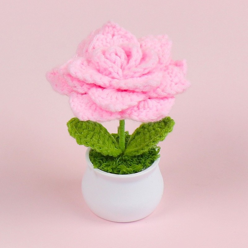 完成したウールひまわり鉢植えスズラン造花チューリップデスクトップ装飾品バレンタインデー教師クラスメートギフト|undefined